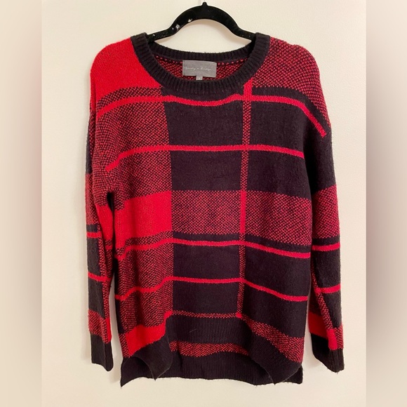 Sunday in Brooklyn Sweaters - Sunday in Brooklyn Evereve Plaid Pullover Sweater in Red & Black Size S